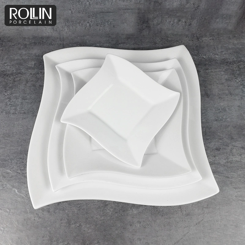 Best Sale Square Porcelain Dinner Plate Elegant Serving Plate