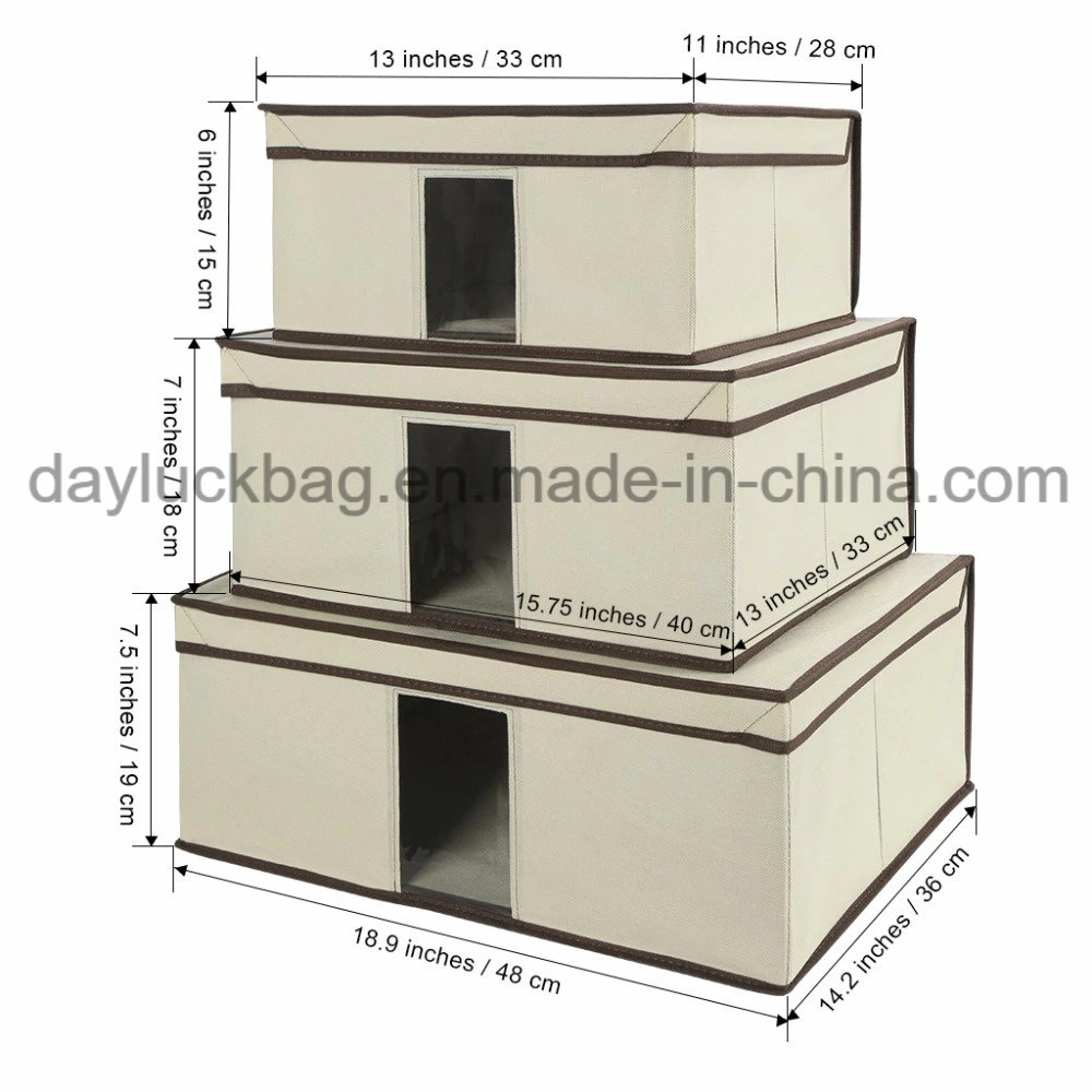 Large Non-Woven Cardboard Fabrics Multipurpose Doll Storage Box with Lid