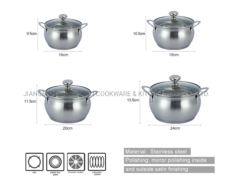 Wholesale Stainless Steel Cookware Set Casserole Pot Kitchen Cooking Pot