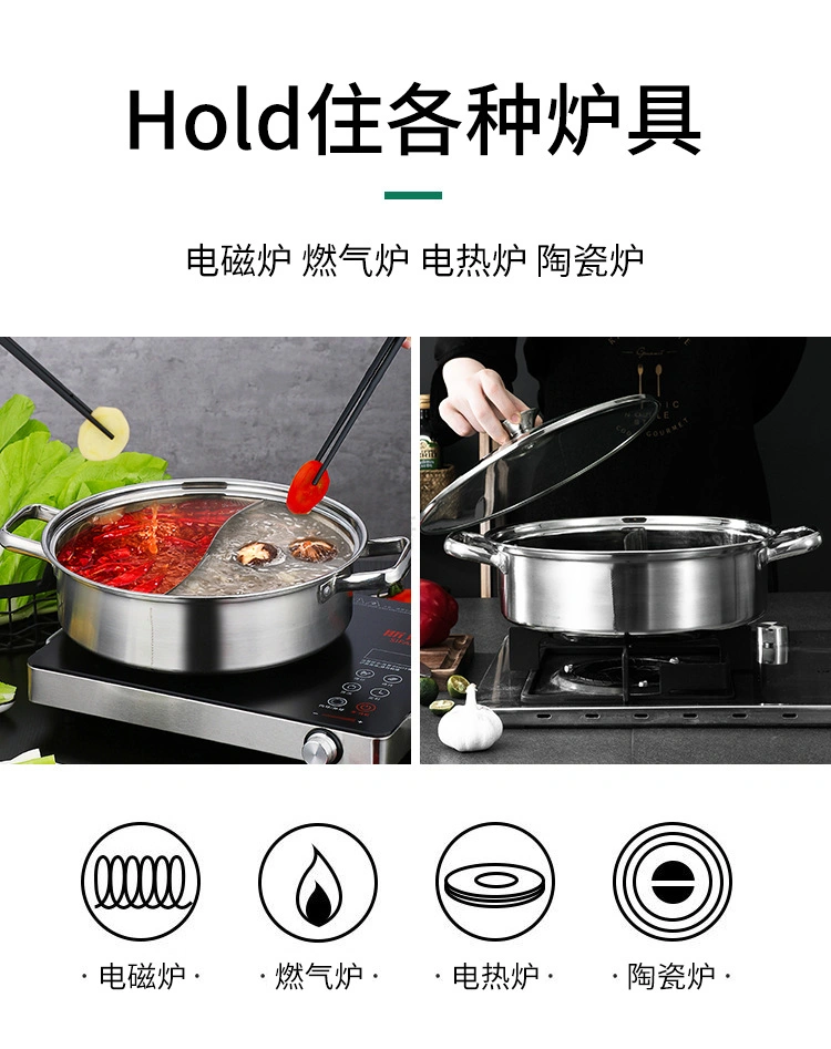 Stainless Steel Kitchenware Soup Casserole Hot Pot Chafing Dish