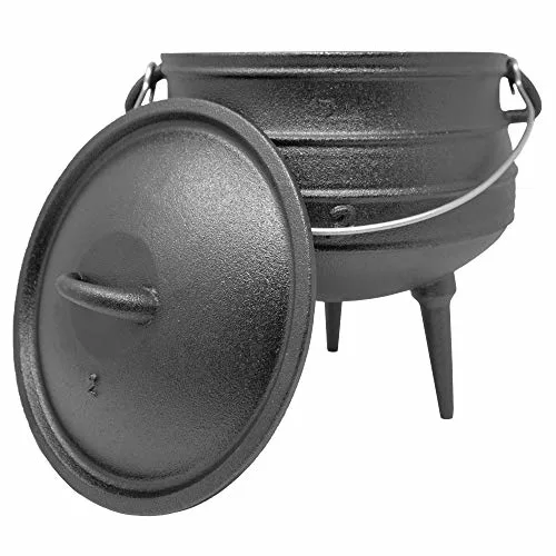 Sap-01 Three Legged Cast Iron Pot Camping Stew Metal Cauldron