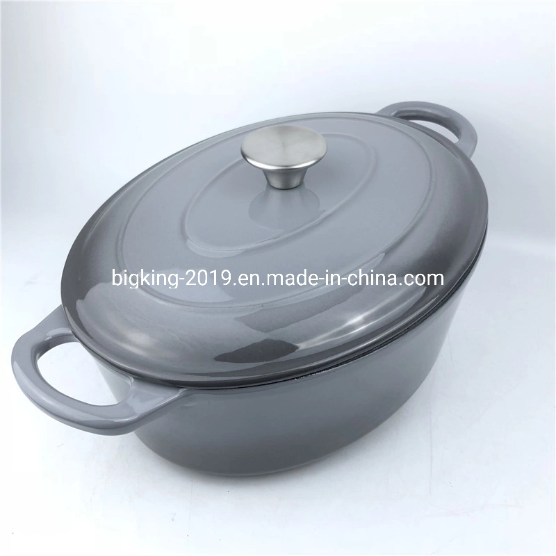 Cookware Enamel Coated Cast Iron Oval Casserole Pot