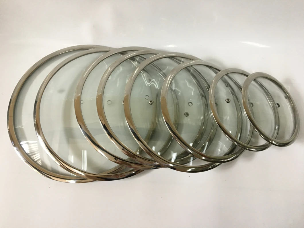 Hygienic Toughten Glass Lid with Ss Ring for Oven Use