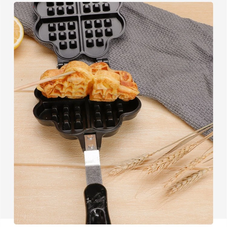 Sweetheart Waffle Maker Pan Mould Mold- Non-Stick Waffle Griddle Iron- 4 Heart-Shaped Waffles