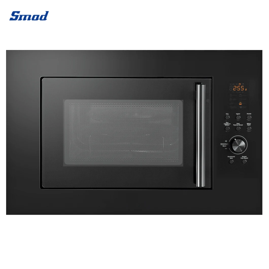 23L 900W Black Digital Control Built in Grilling Microwave Oven with Handle