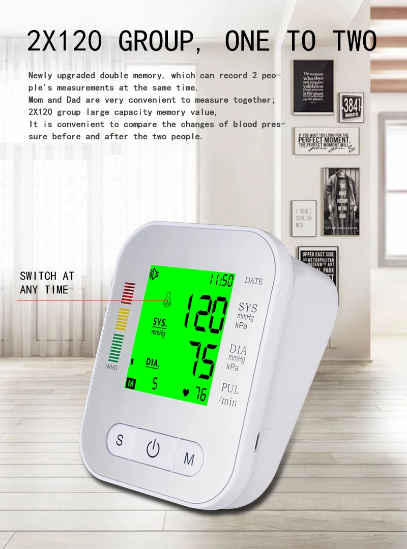 Smart Pressurization Low Pressure Design Blood Pressure Meter Intelligent Power Saving Blood Pressure Monitor