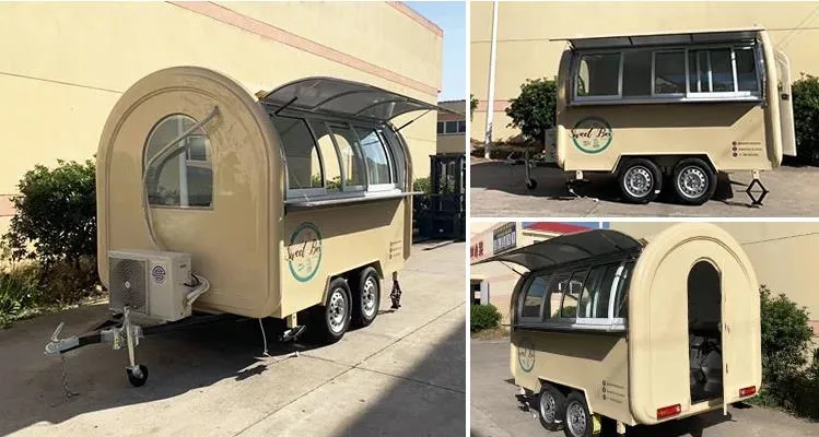 Camping Food Trailer with Ice Cream Machine/Pizza Oven with Popcorn Machine/Mobile Hot Dog Cart