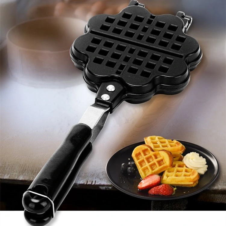 Sweetheart Waffle Maker Pan Mould Mold- Non-Stick Waffle Griddle Iron- 4 Heart-Shaped Waffles