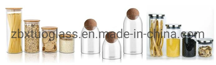 Round Shape Storage Food Jar with Wooden Cap Lid