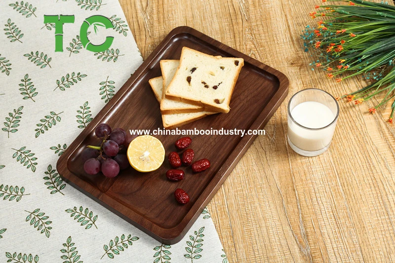Kitchen Plate Tray Wood Plate Wood Plate Natural Ecoware Reusable Dinnerware Wooden Square Plates Rectangular Plates