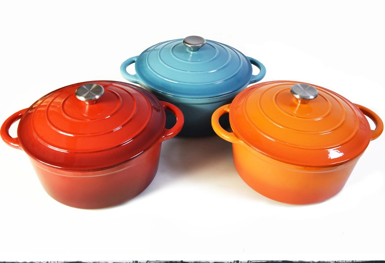 Ds-Edo02 Cookware Cast Iron Double Ears Casserole Cooking Pots with Enamel Coating