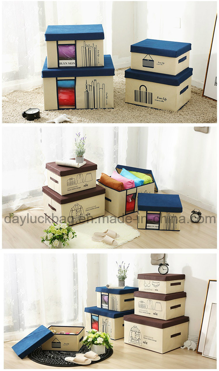 Foldable Closet Cube Non-Woven Collapsible Custom Large Storage Container with Lid