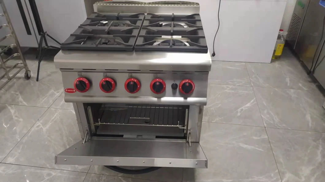 Professional Standing 4-Burner Gas Range& Gas Stove with Griddle for Cooking Food and BBQ