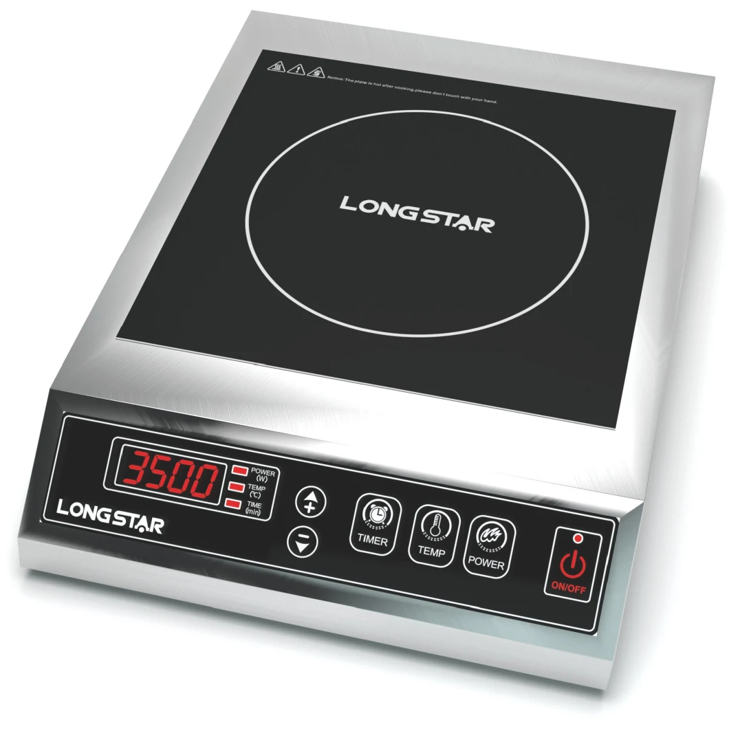 Ss Metal Housing 3.5kw Tabletop Commercial Induction Wok Cooker Siemens IGBT Touch Control