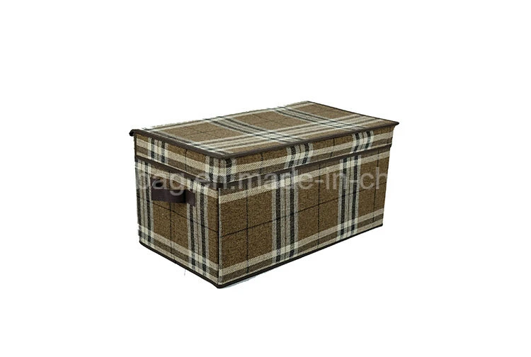 Custom Large Foldable Clothes Storage Box and Basket with Lid with Handles