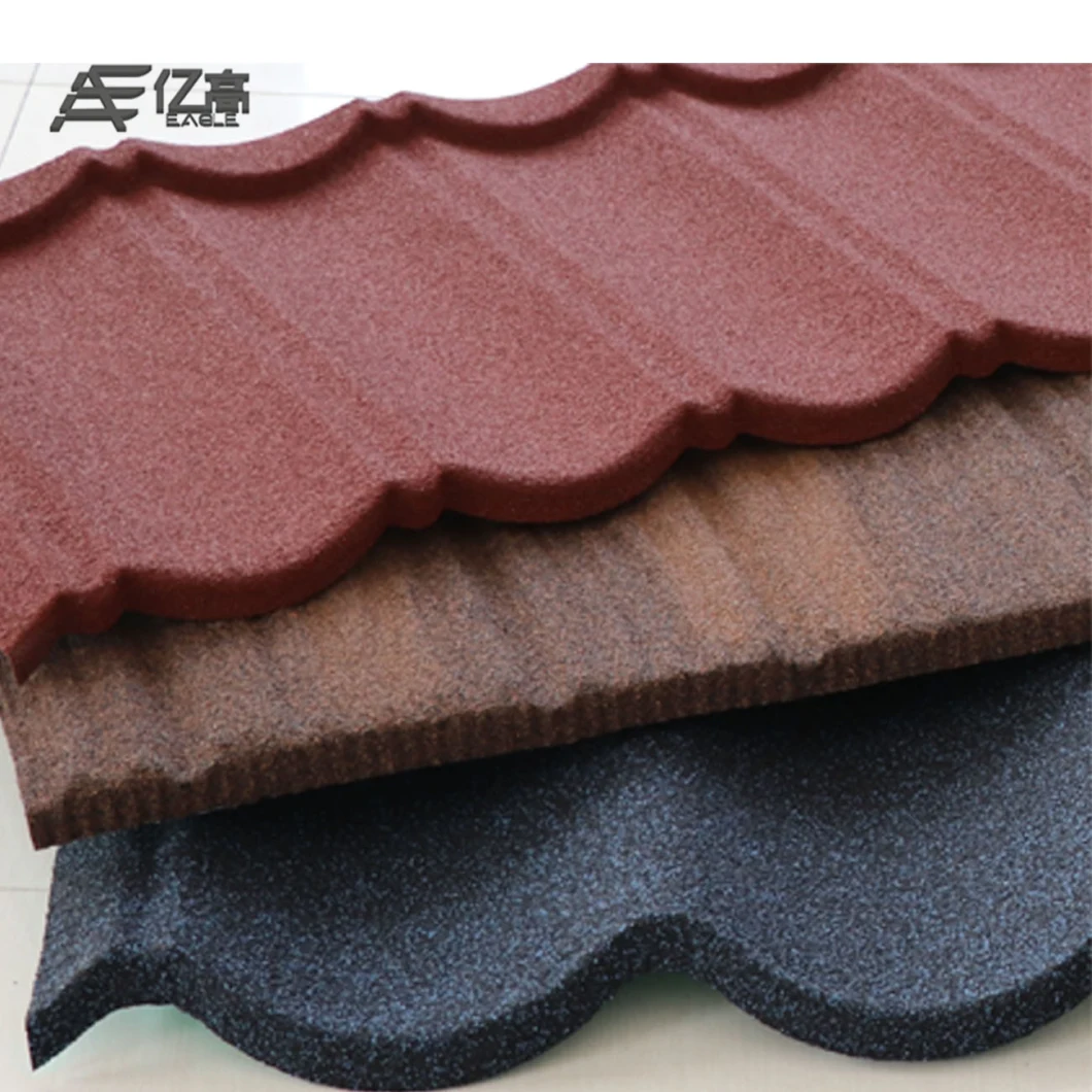 Makuti Grained Tiles Stone Coated Steel Roof Sheets to Lighten Buildings
