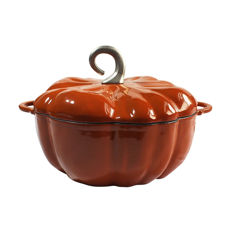 Ds-EPC01 Pumpkin Shape Enameled Round Covered Cast Iron Dutch Oven