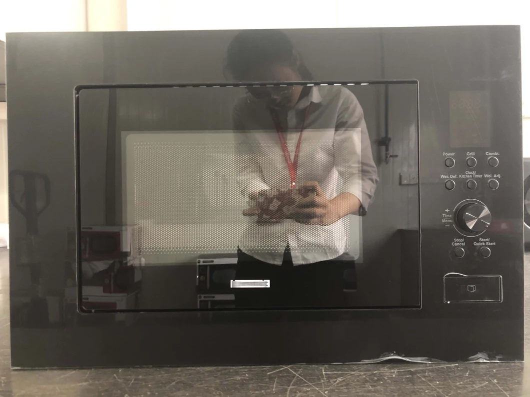 23L 900W Black Digital Control Built in Grilling Microwave Oven with Handle