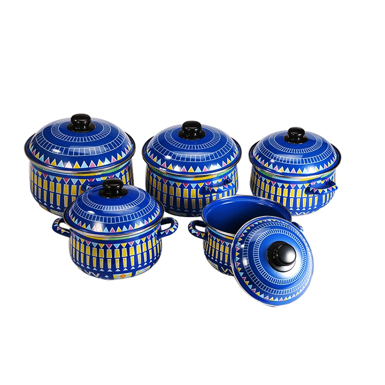 High Quality Good Selling Cookware 10PCS Stocks Pot Set Sauce Hot Hot Enamel Casserole Pot Units