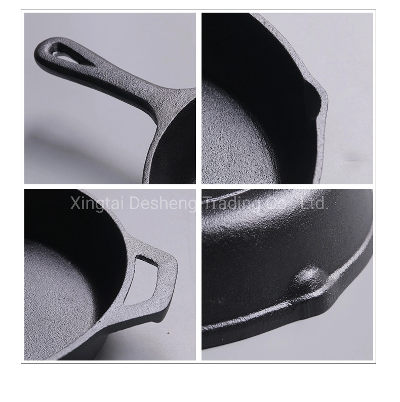 Ds-Fp02 Round Cast Iron Frying Pan Cast Iron Cookware Skillet