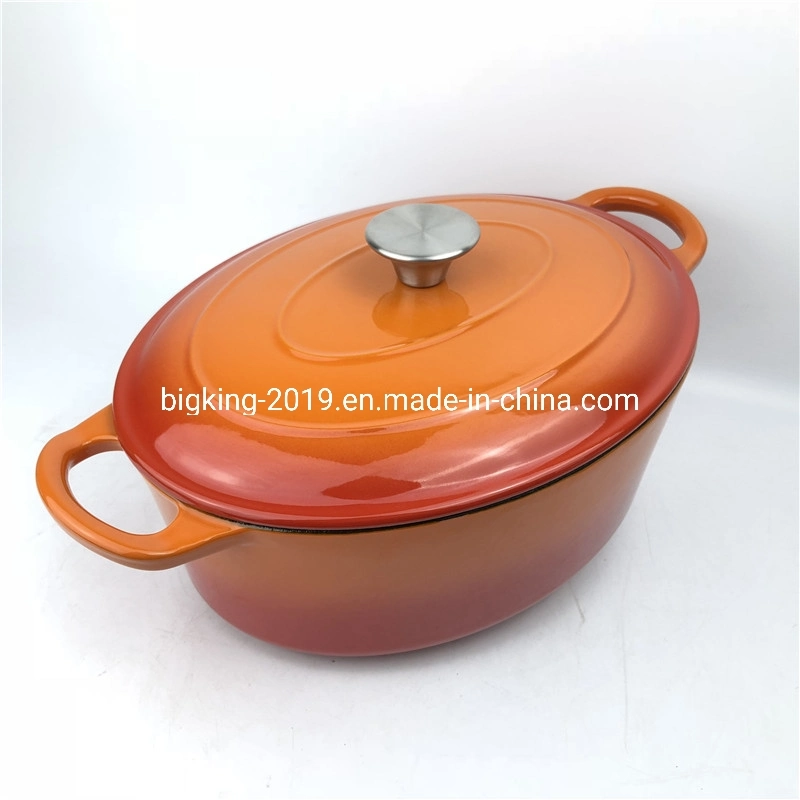 Cookware Enamel Coated Cast Iron Oval Casserole Pot