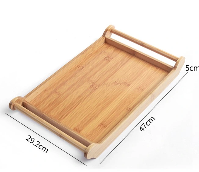 Large Bamboo Wood Serving Trays with Handle