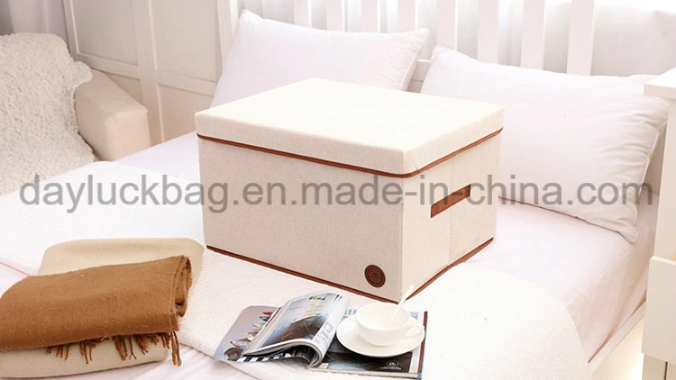 Clothes Fabric Large Non Woven Storage Container with Lid and Handle
