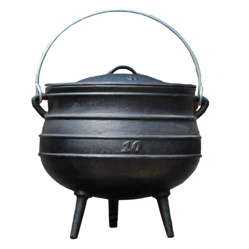 Sap-01 Three Legged Cast Iron Pot Camping Stew Metal Cauldron