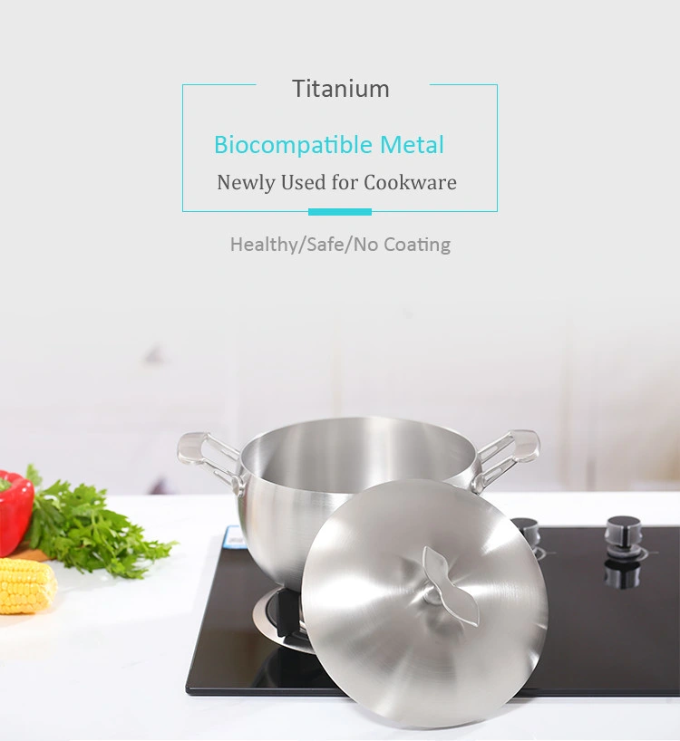 Health Titanium Deep Fryer Fry Cookware Metal Stew Brew Pot