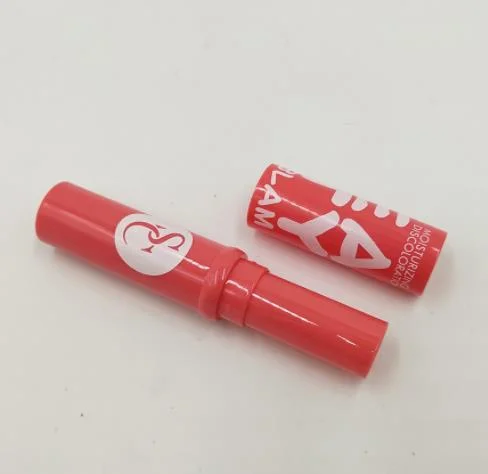 Free Sample 3.5g Red Color Plastic Lady Lipstick Packing Lip Balm Tube