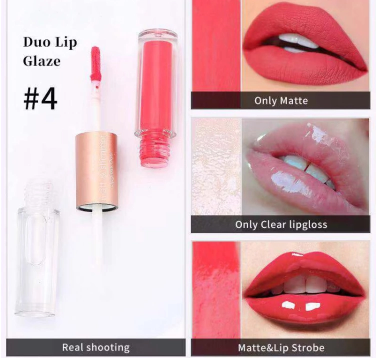 Stock No Logo Lpgloss Double Lip Gloss Mirror Lip Cream 12 Color No Logo Lipgloss