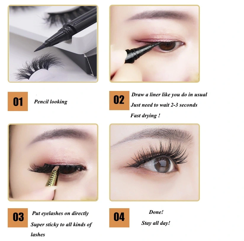 Waterproof Eyeliner Luxury Diamonds Eyeliner Tube Eye Makeup Liner Pencil, Private Label Magic Eyeliner