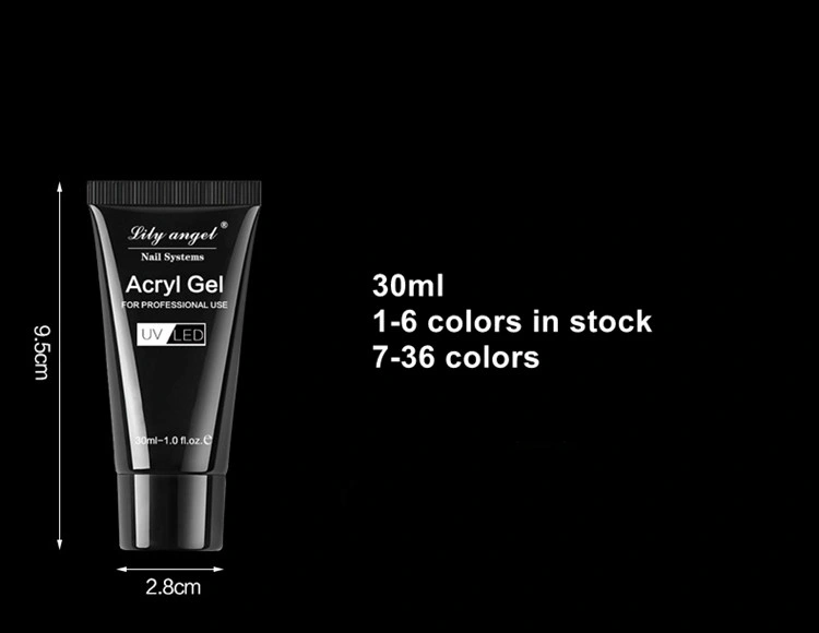 Nail Art Poly 30g Extend Natural LED UV Builder Gel Nail Care Glue Polish Kit