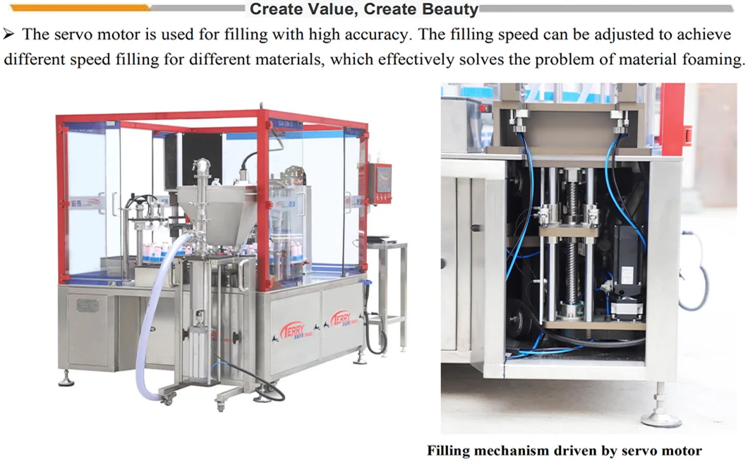 Automatic Cosmetic Rotatory Multi-Function Bottle Filling and Capping Production Line