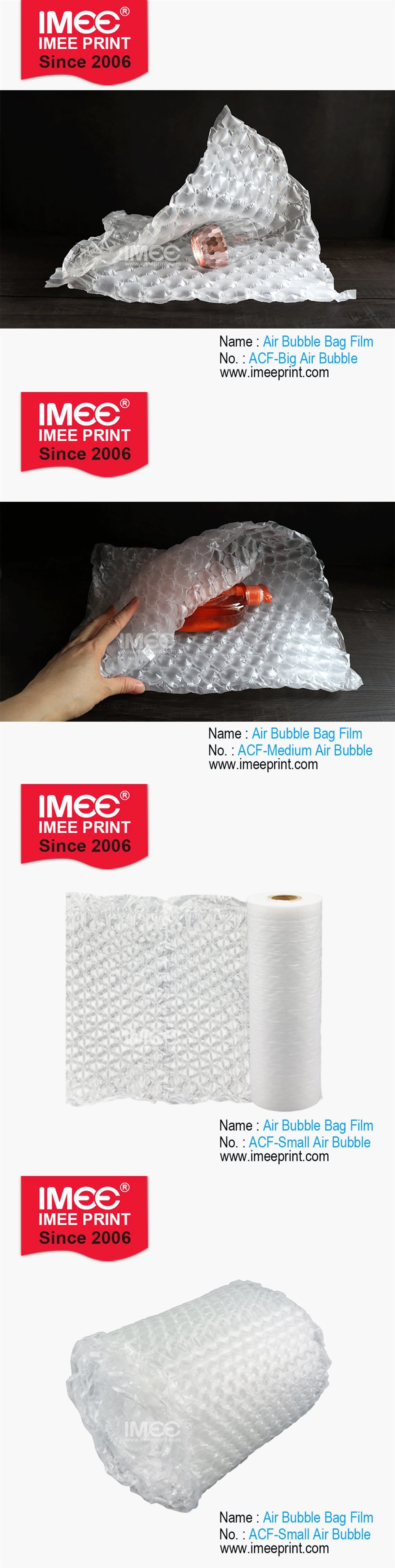 Imee Custom Inflatable Air Cushion Bubble Film Packaging Bag Filling Making Machine