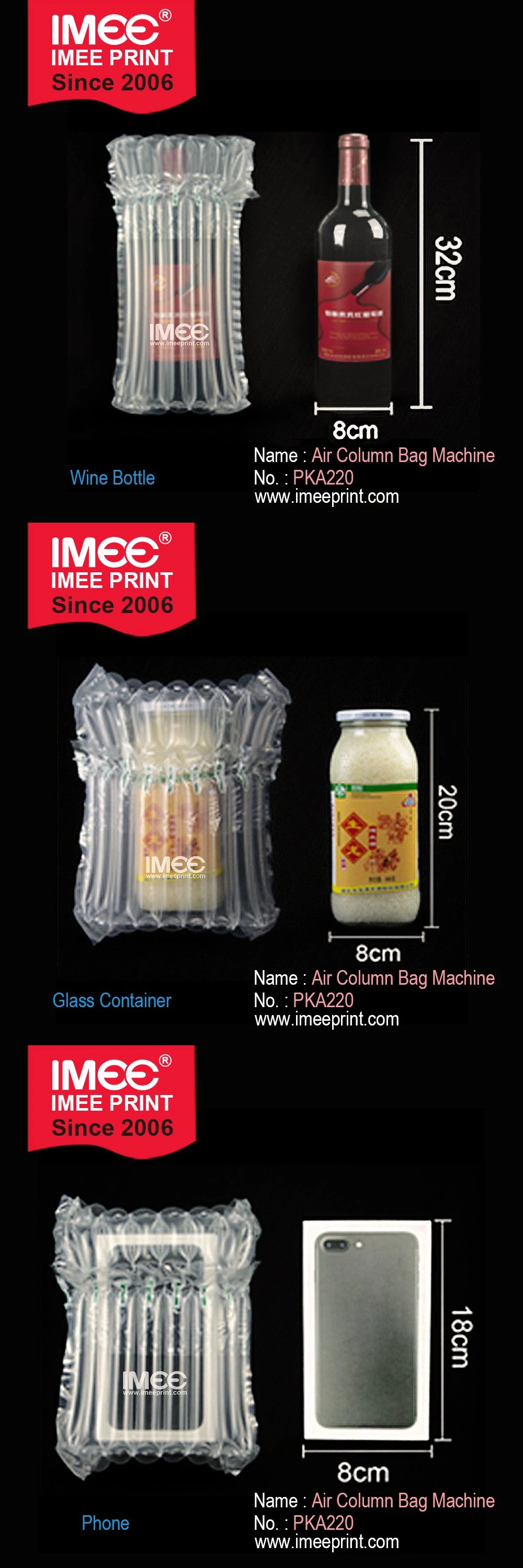 Imee Custom Air Filling Beehive Cushion Pillow Column Bubble Wrapping Making Machine