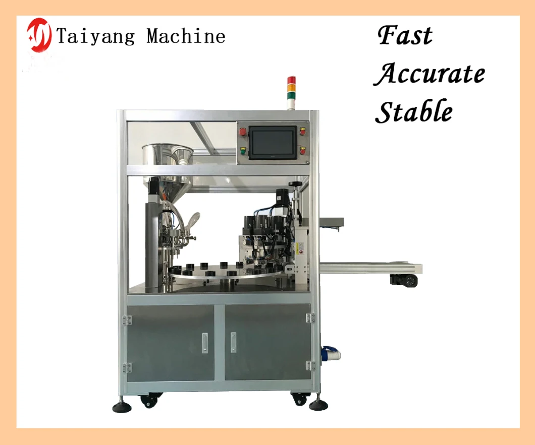 High Quality and High Precision Double - Head Rotary Cream Filling and Capping Machine