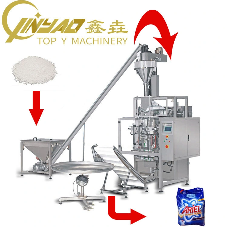 Flour Packing Machine Vertical Formed Fill Seal Machine 1kg Washing Powder Pouch Packaging Machine