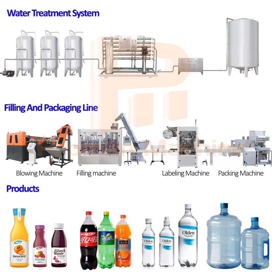 6000bph/8000bph/12000bph Purified Water Filling Machine/Labeling Machine/Packing Machine