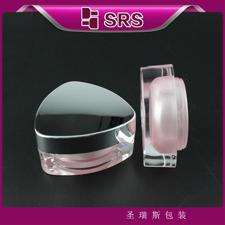 Empty Pink Triangle 10ml Luxury Acrylic Lip Balm Jar