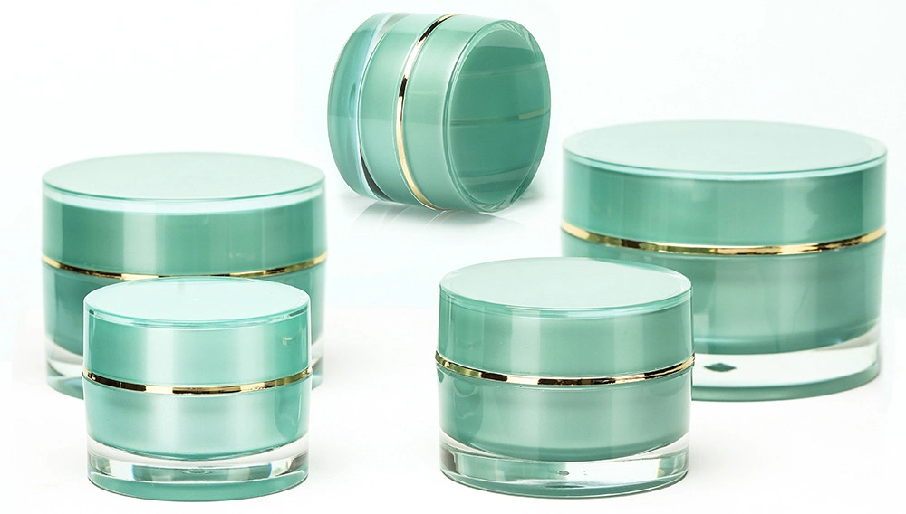 in Stock Cosmetic Container Eempty 5g Green Acrylic Cream Jar Lip Balm Jar for Skin Care