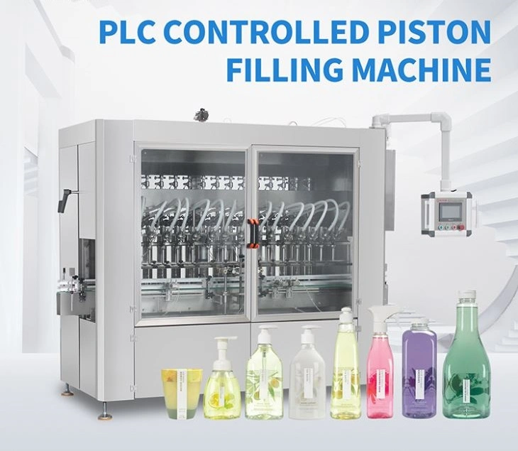 Fully Automatic Servo Piston Type Cosmetic Filling Machine Daily Chemical Filling Line