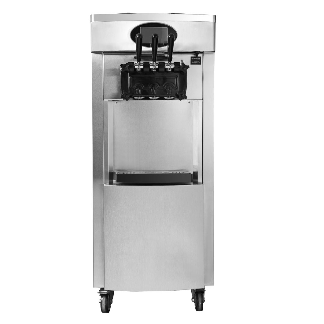 Pre-Cooling Floor Standing Soft Ice Cream Machine on Wheels for Commercial Usage
