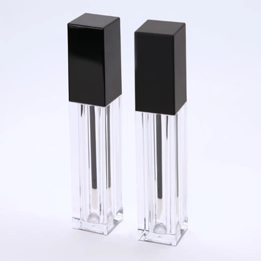 Fashion Plastic Cosmetic Packaging Square Plastic Lip Gloss Tube 6ml