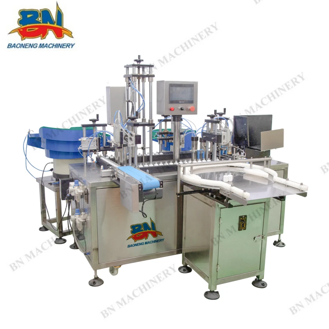 Fully-Automatic Nail Polish Bottle Filling Machine with Auto Brush Feeding & Capping