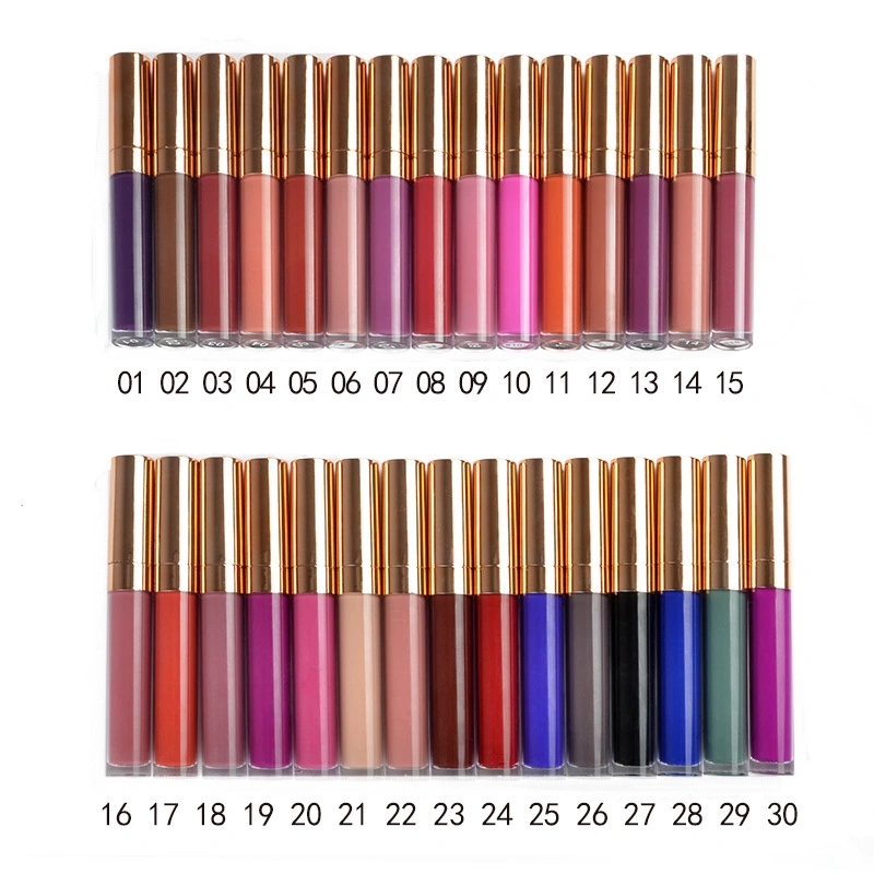 Private Label Custom Logo Lipgloss 40 Colors Matte Liquid Lipstick Makeup Clear Natural Lip Gloss