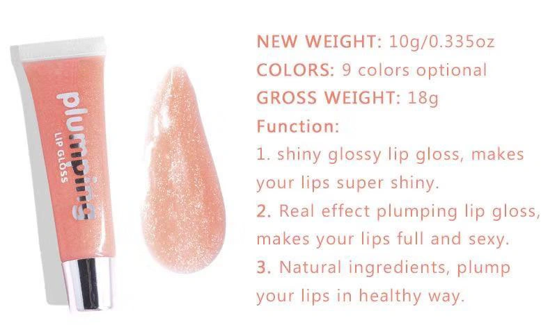 Wholesale Private Label Lipgloss Waterproof Longlasting Glitter Lipgloss Lip Plumper
