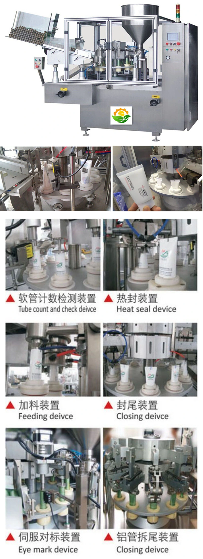 500ml/250ml 8.8 Oz Alcohol Hand Sanitizer Tube Fill and Seal Machine Tube Filling Machine Automatic