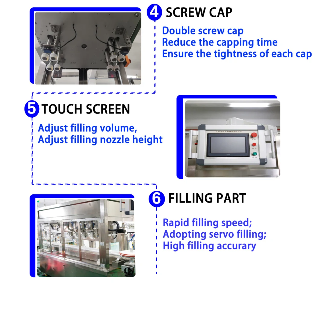 Three-in-One High Quality and High Precision Four-Head Volumetric Filling Machine