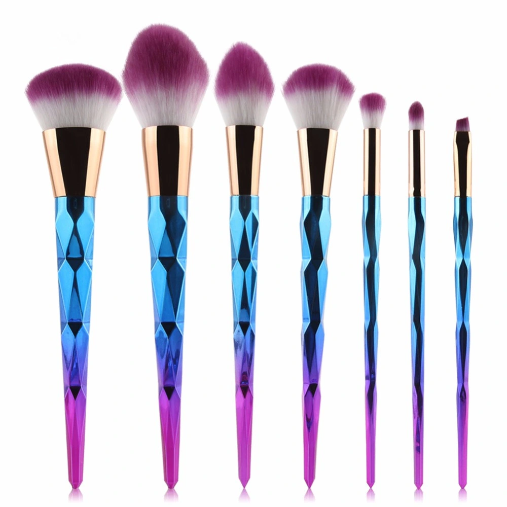 7PCS Powder Foundation Eye Shadow Blush Blending Cosmetics Makeup Brushes Set